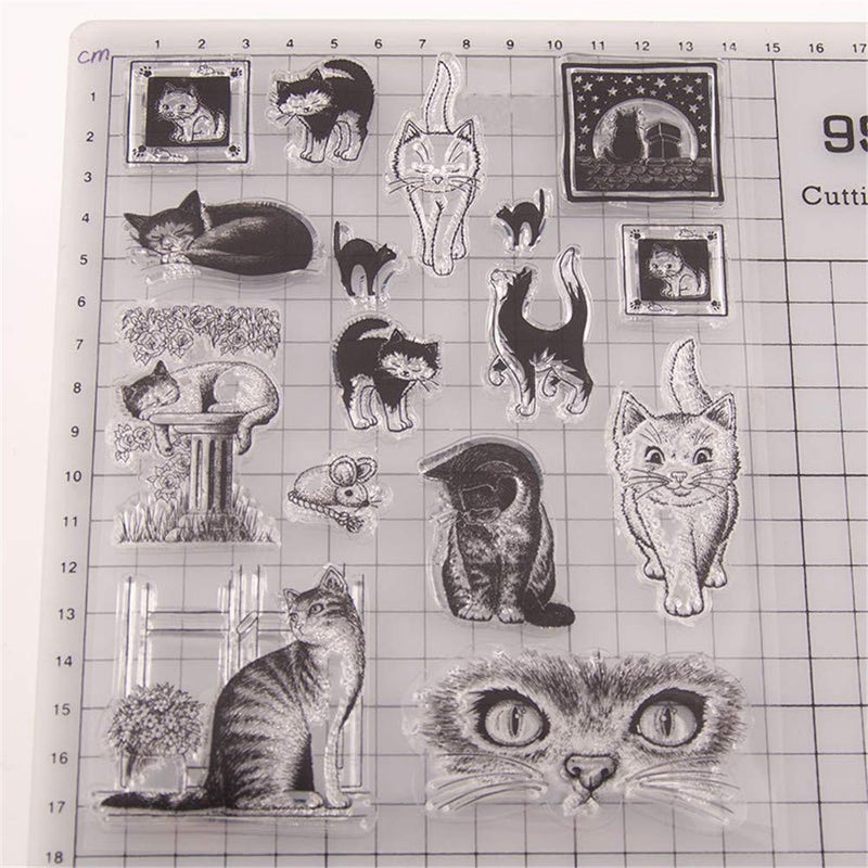 arriettycraft Furry Cats Meow Pet Rubber Clear Stamps for Card Making and Journaling, Kitten Transparent Silicone Stamps for Journals Scrapbooking Album Paper Crafts Decoration - Image 2